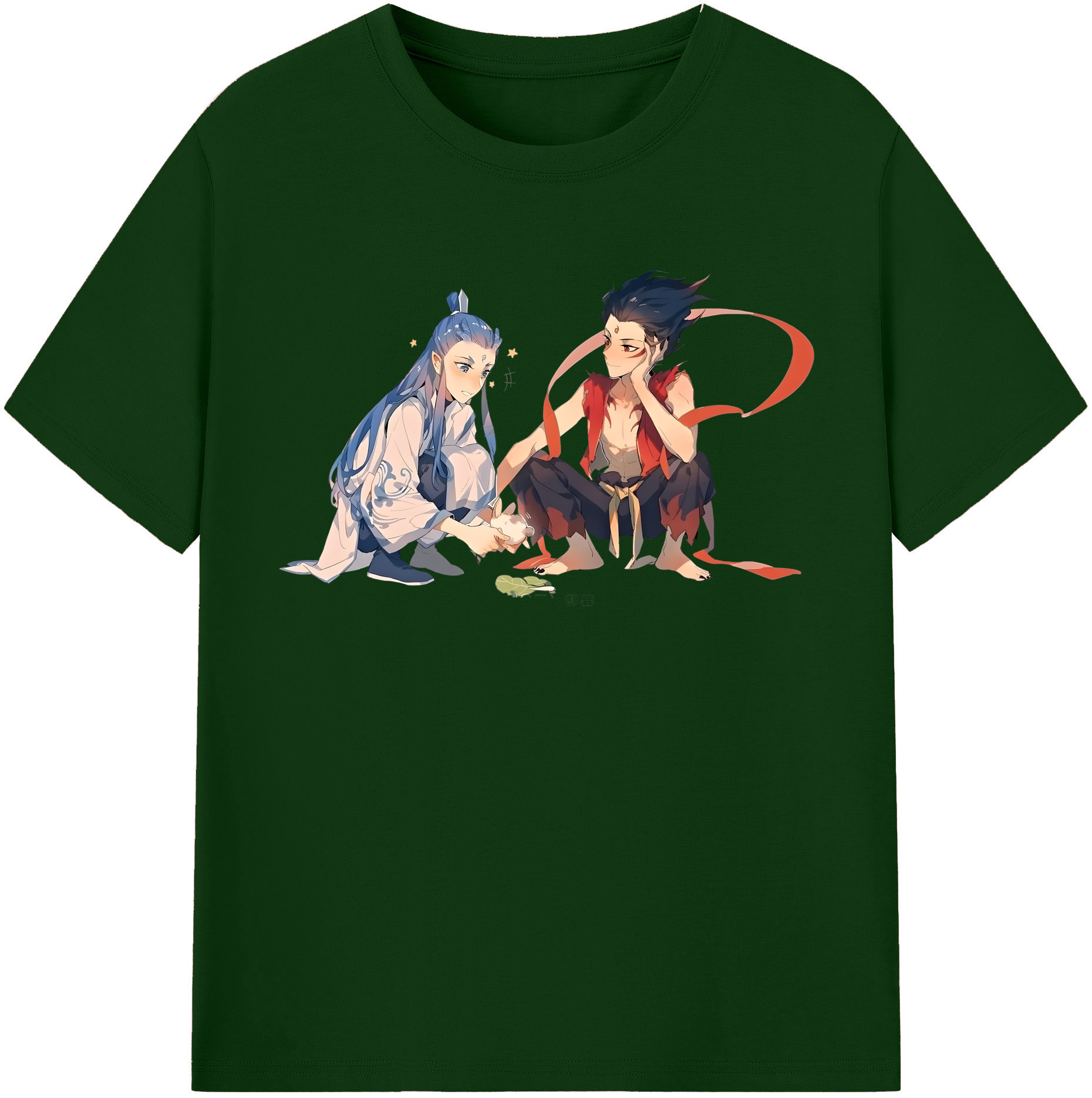 （画像用） Ne Zha 2 ナタ 魔童の大暴れ 綿100％半袖Tシャツ（フロントプリント）